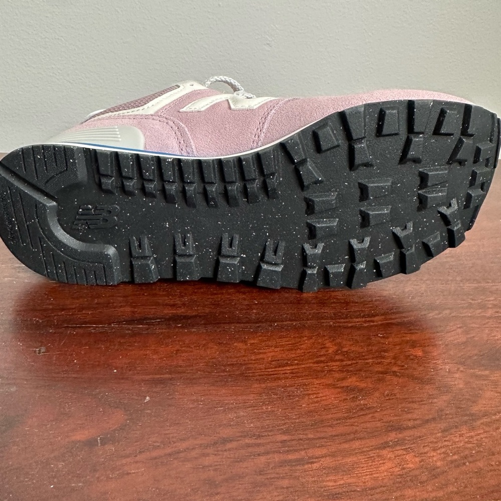 New Balance Kids' Light Pink and White Sneakers - Picture 2 of 3